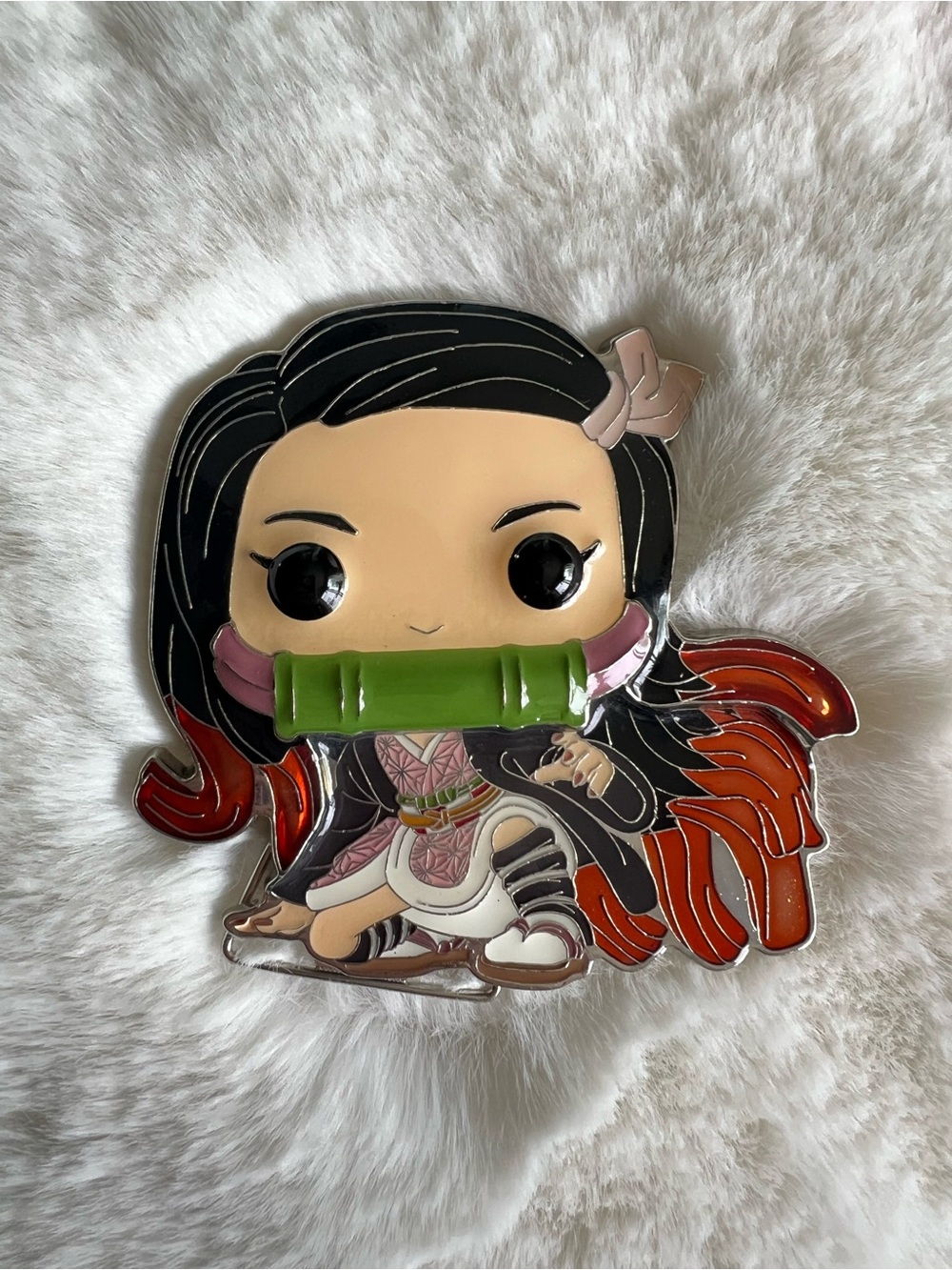 Funko Pop! Demon Slayer Nezuko Kamado Metal Enamel Pin Display Stand 2022